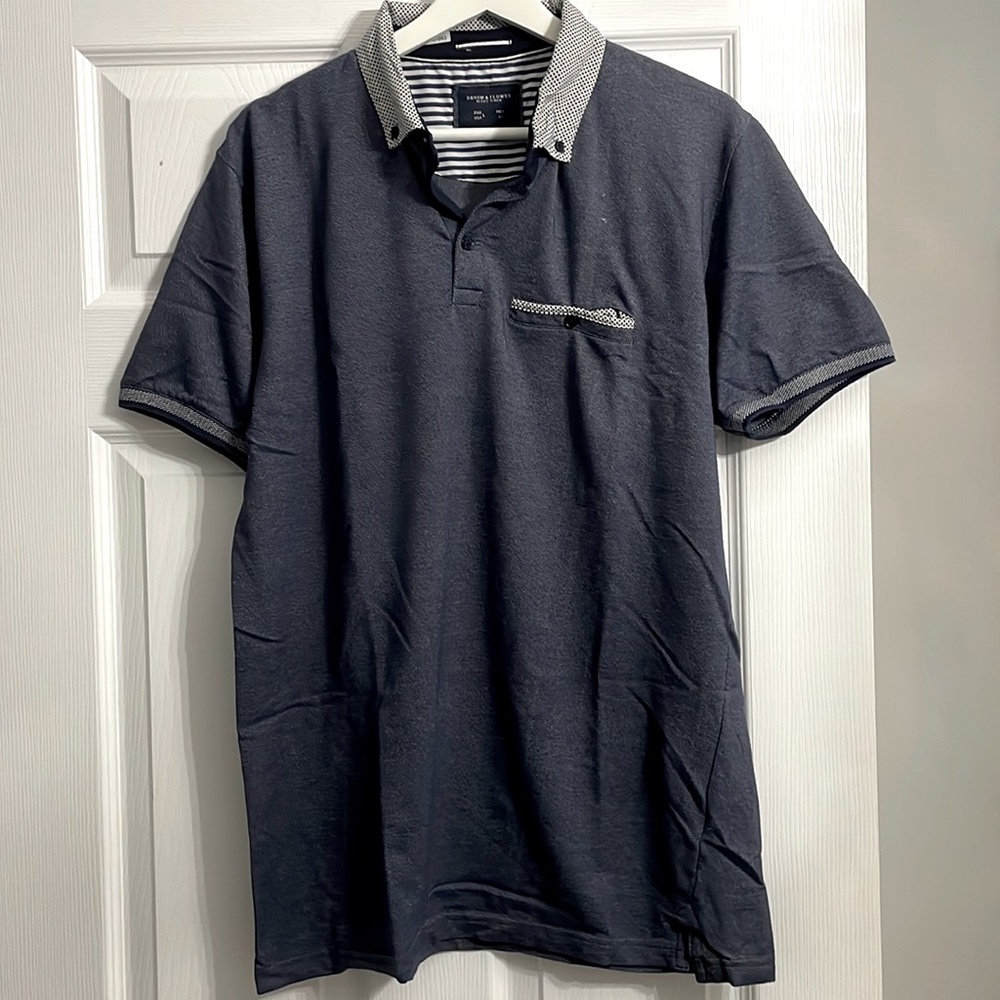 Denim & Flower Ricky Singh MENS Large short sleeve 3 button down shirt